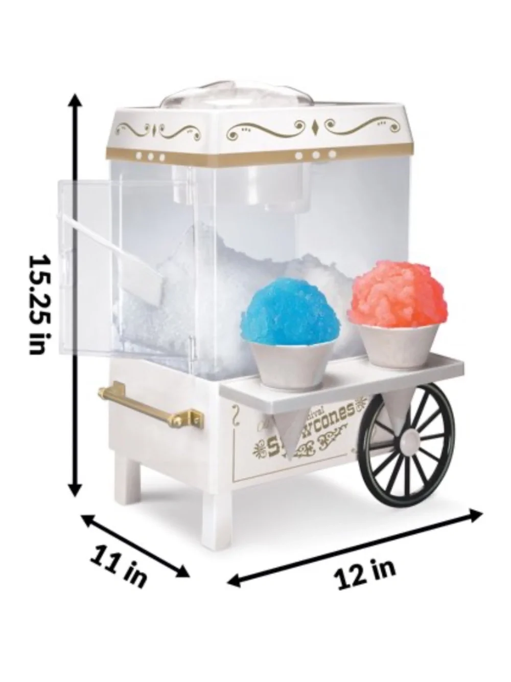 NOSTALGIA Old Fashion Snow Cone Maker/Ice Shaver Machine